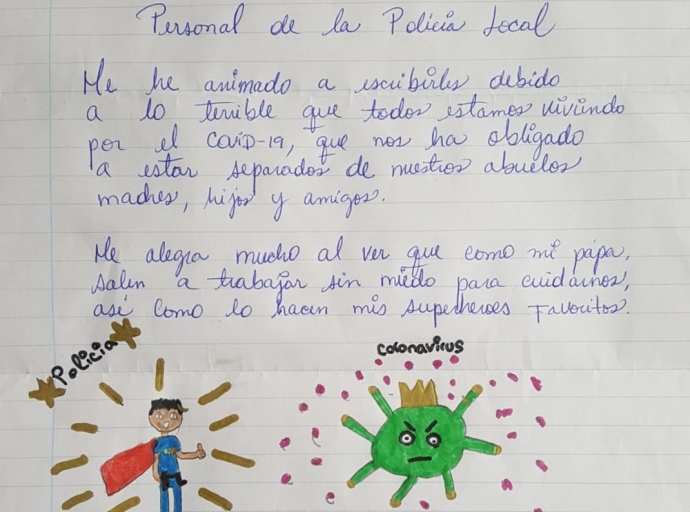 "Mis Superhéroes🦸🏻 favoritos": emotiva carta📝 infantil a la 👮🏻‍♀️Policía👮🏻‍♂️de Los Llanos