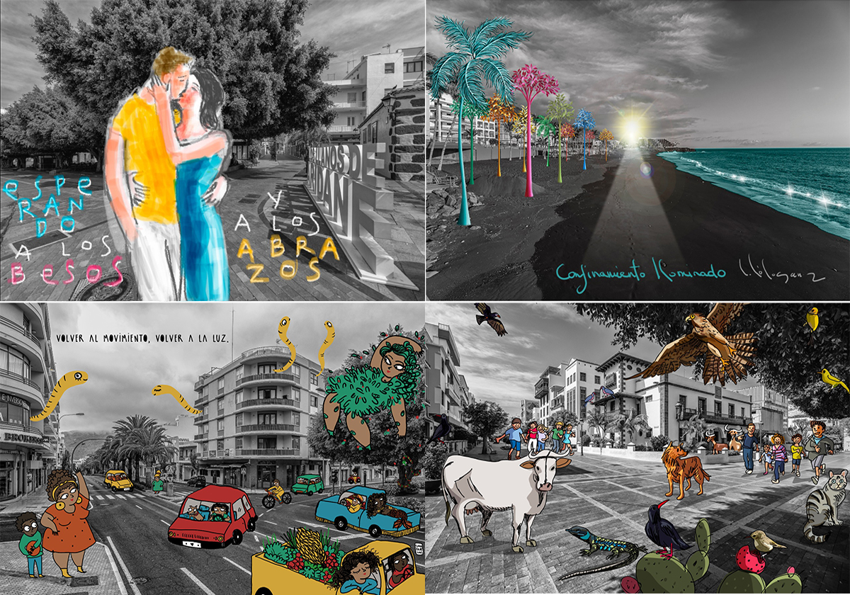 👨‍🎨Artistas del 'Museo en la Calle' de Los Llanos 🖼️ dan vida a fotografías urbanas durante el confinamiento ⚠️ en la ciudad