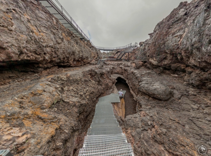 Recorrido virtual en 360º 🔄 por un tubo volcánico 🌋 de La Palma