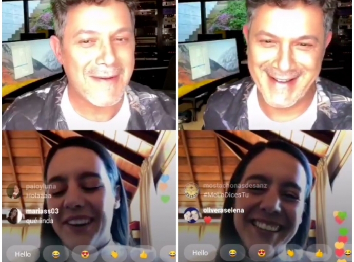 🎸 Alejandro Sanz invita a Valeria Castro a cantar 🎤 en directo en su #InstagramLive ante miles de fans 🙌