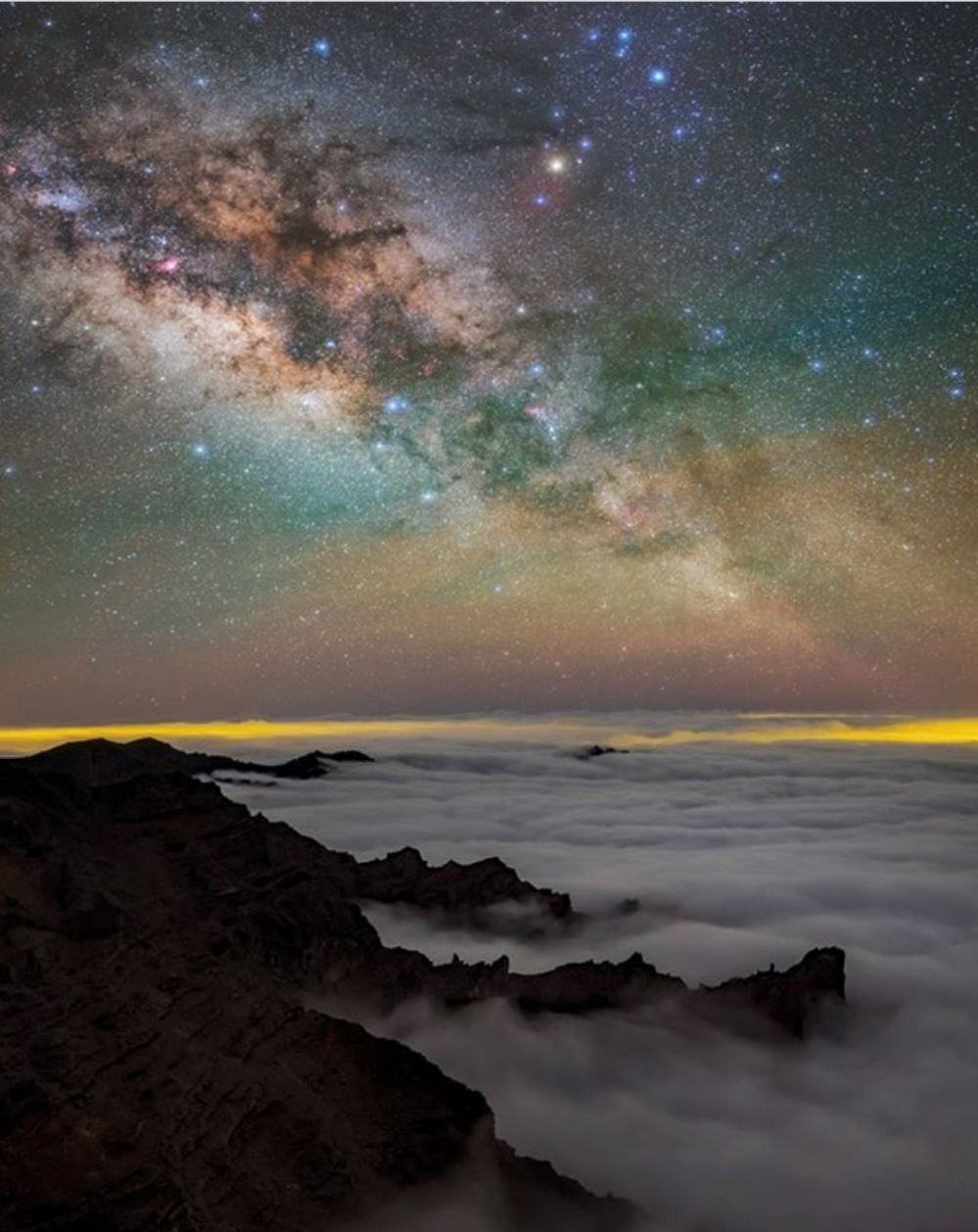 😍 El verdadero color de la Vía Láctea 💫 visto desde La Palma🔭📷