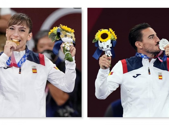 Sandra🥇 y Damián🥈, los medallistas🥋 que entrenaron en La Palma👏